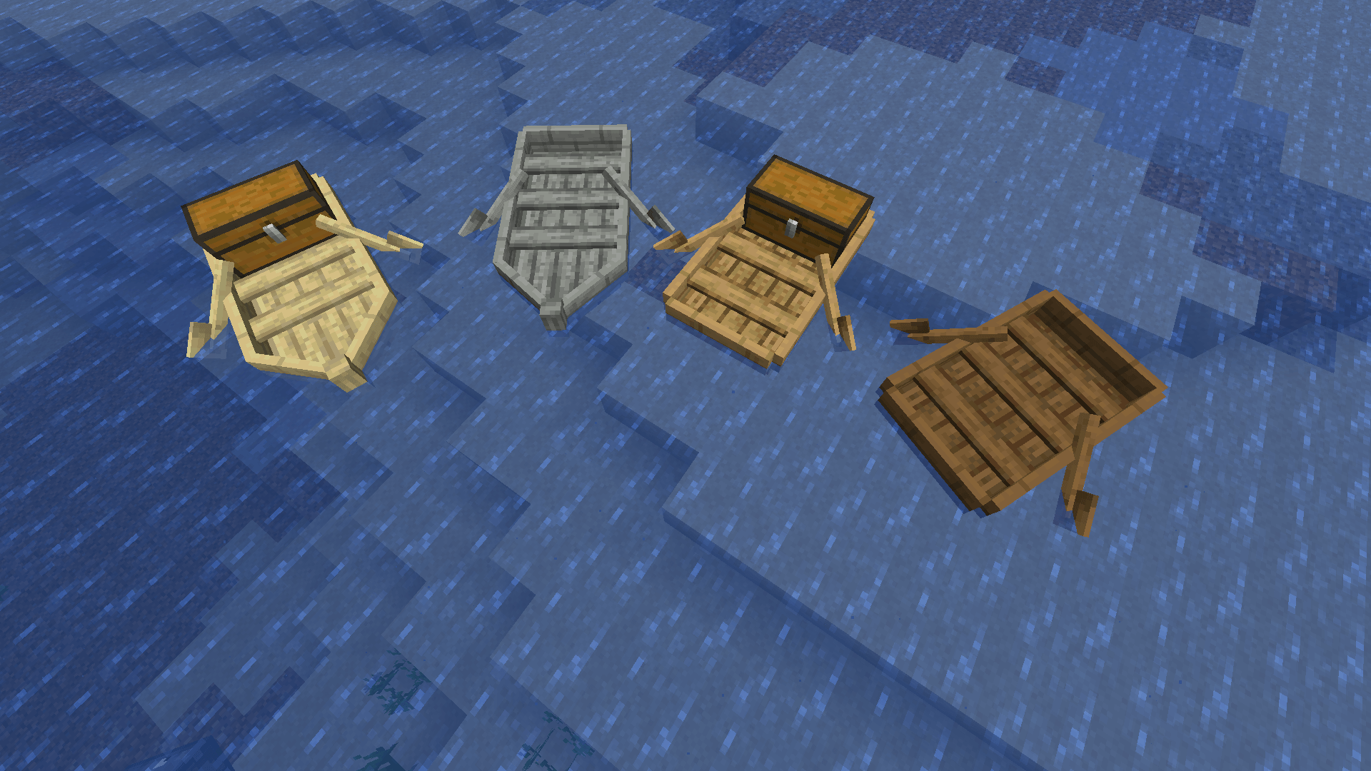 Dinghies, with their default and alternate variants, switched by clicking them with an axe