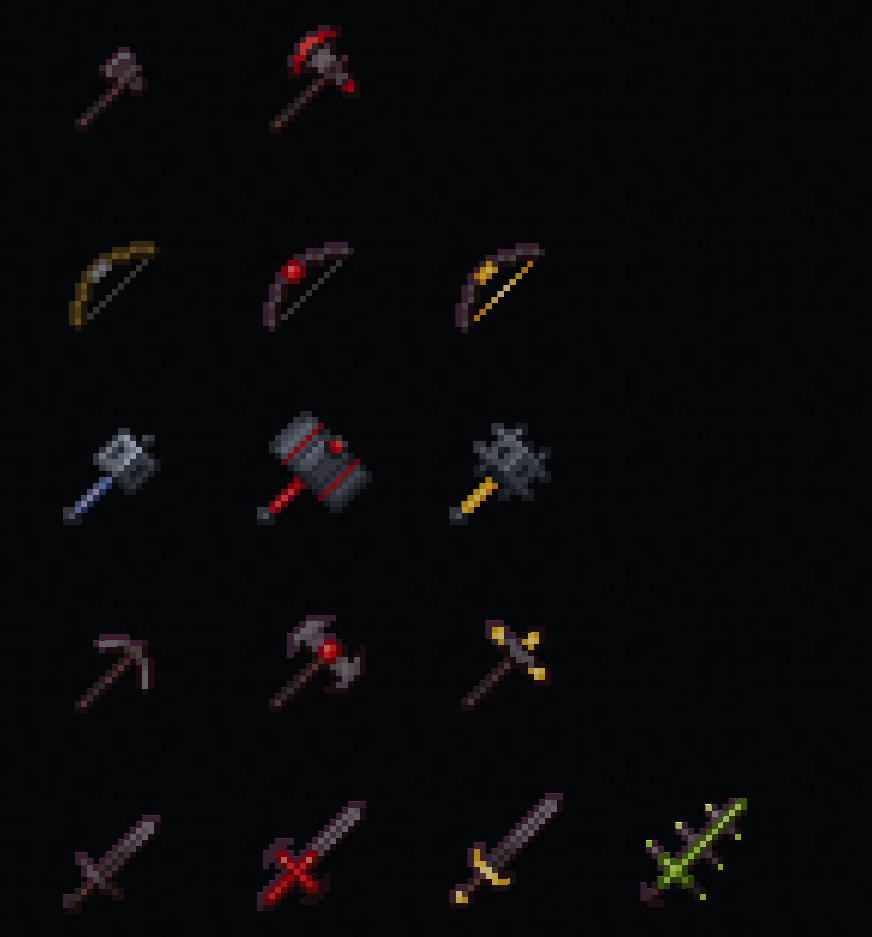 Note: Enchantment glints are hidden in the screenshot, but will still show in-game.
