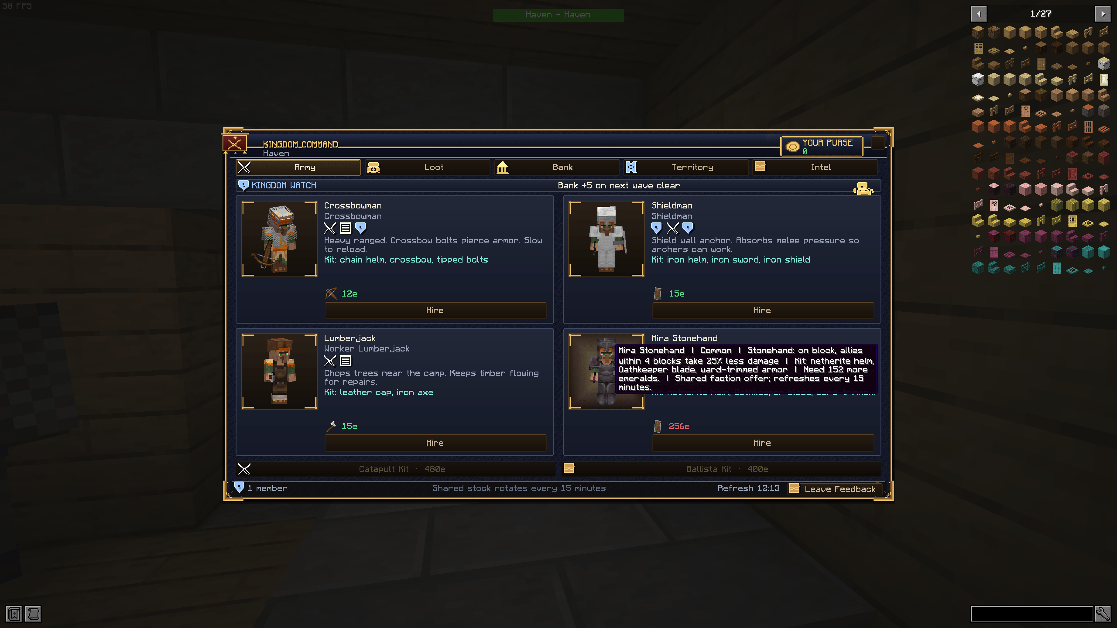Command Center recruitment: troops, workers, heroes and siege kits