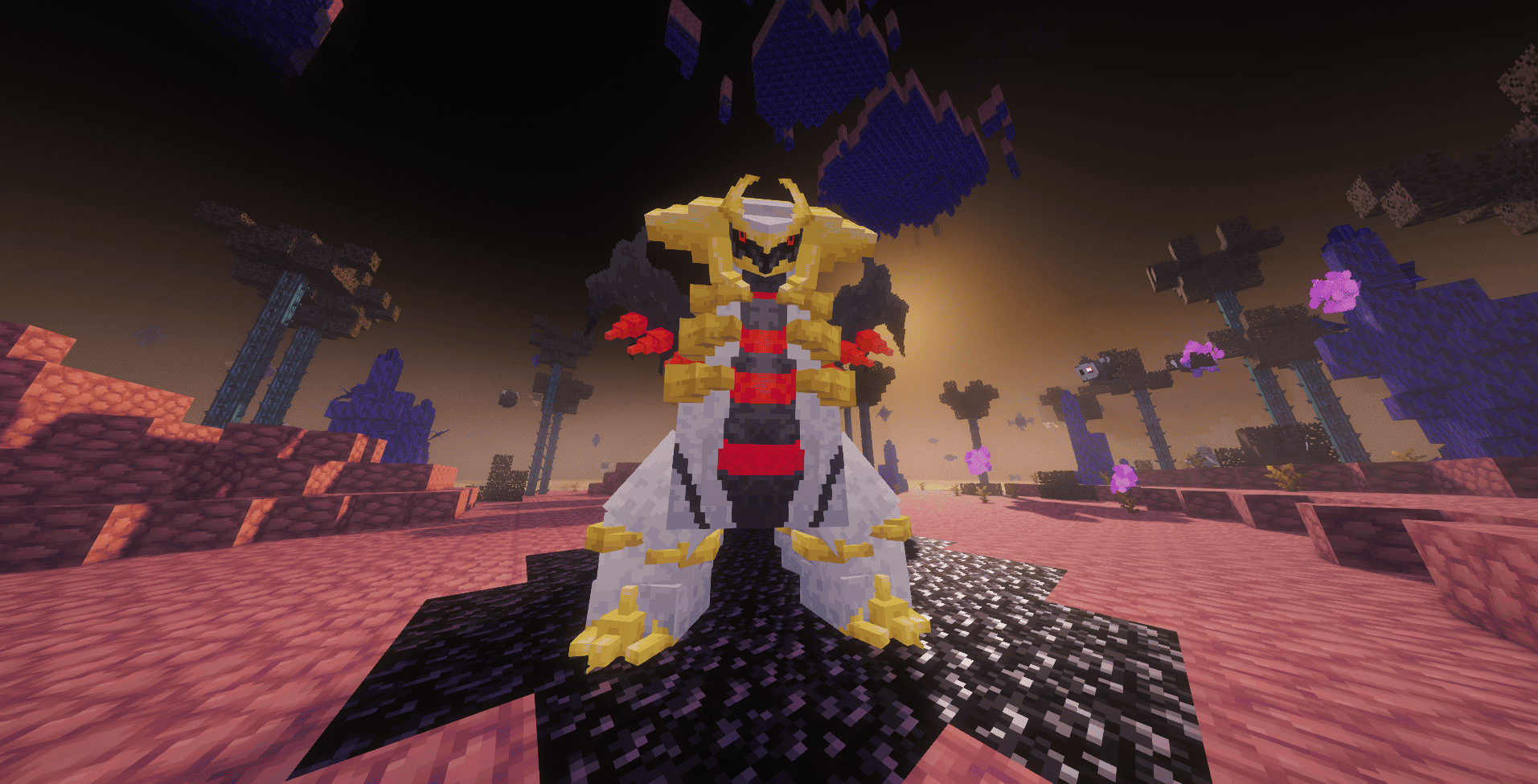 Thumbnail Giratina in its ominous environment of the Distortion World.