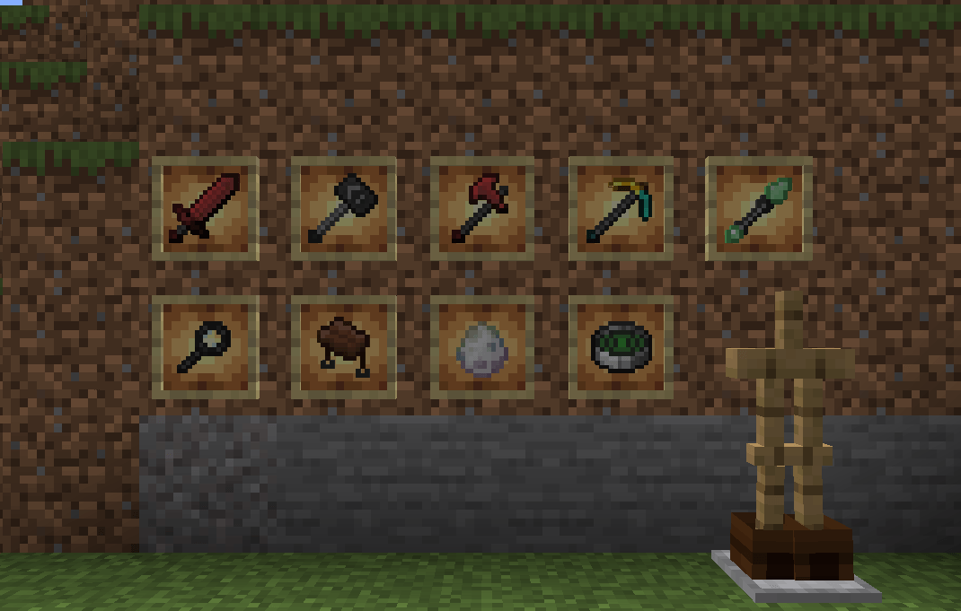 A showcase of all of the mod's items and armour