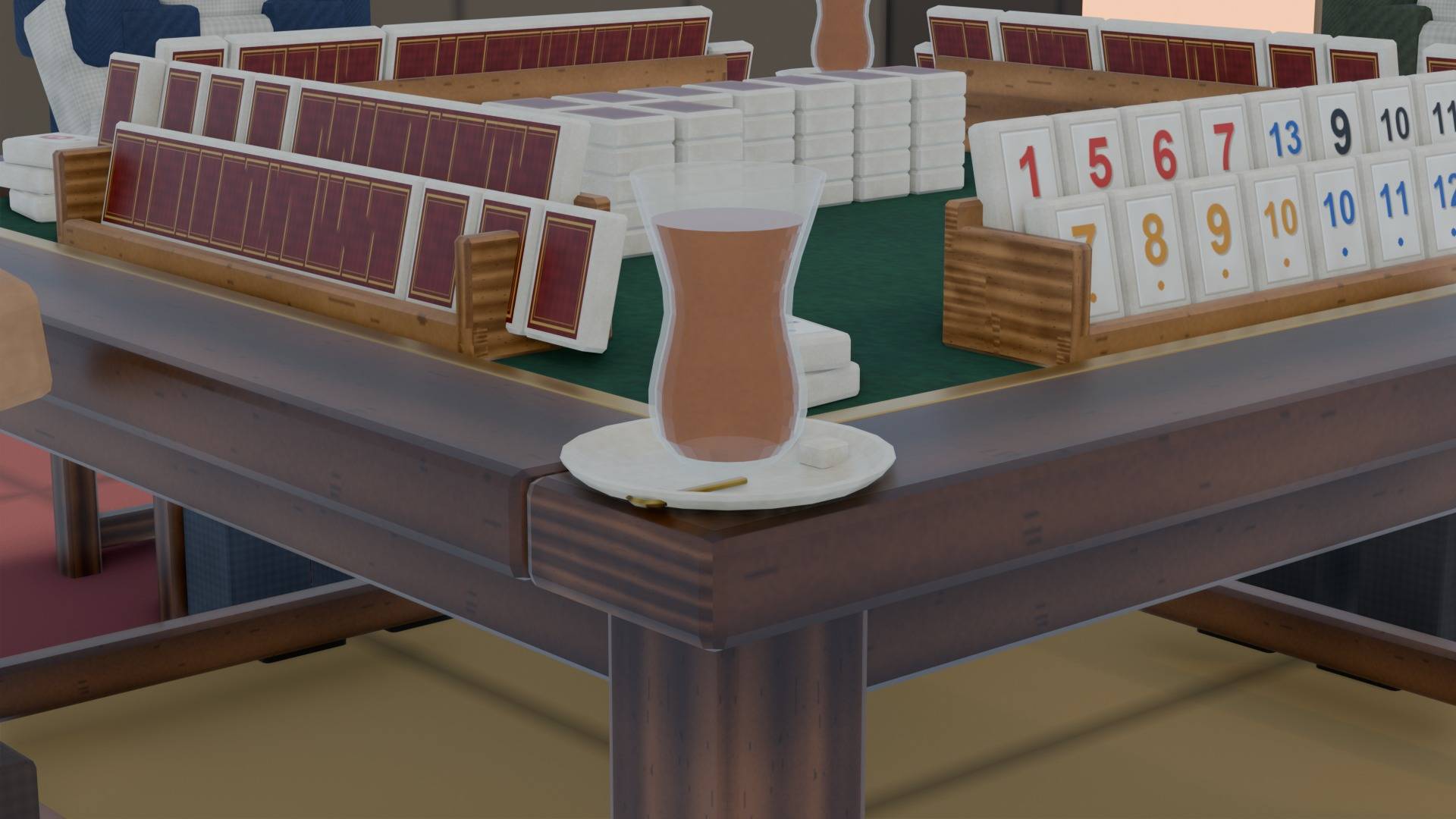 Thumbnail Cay in an ince belli bardak, with sugar and spoon