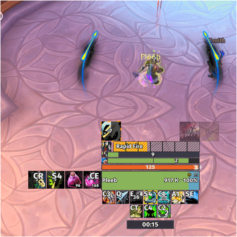 UI with some custom trackers (Icons and CD / Charges)
