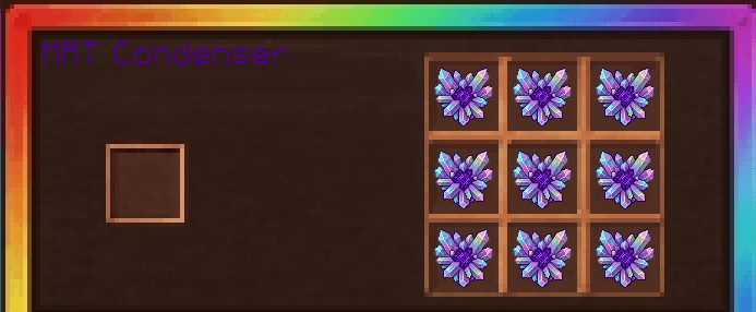 Thumbnail Place Compact Energy in input to receive 9 Crystalline Matter.