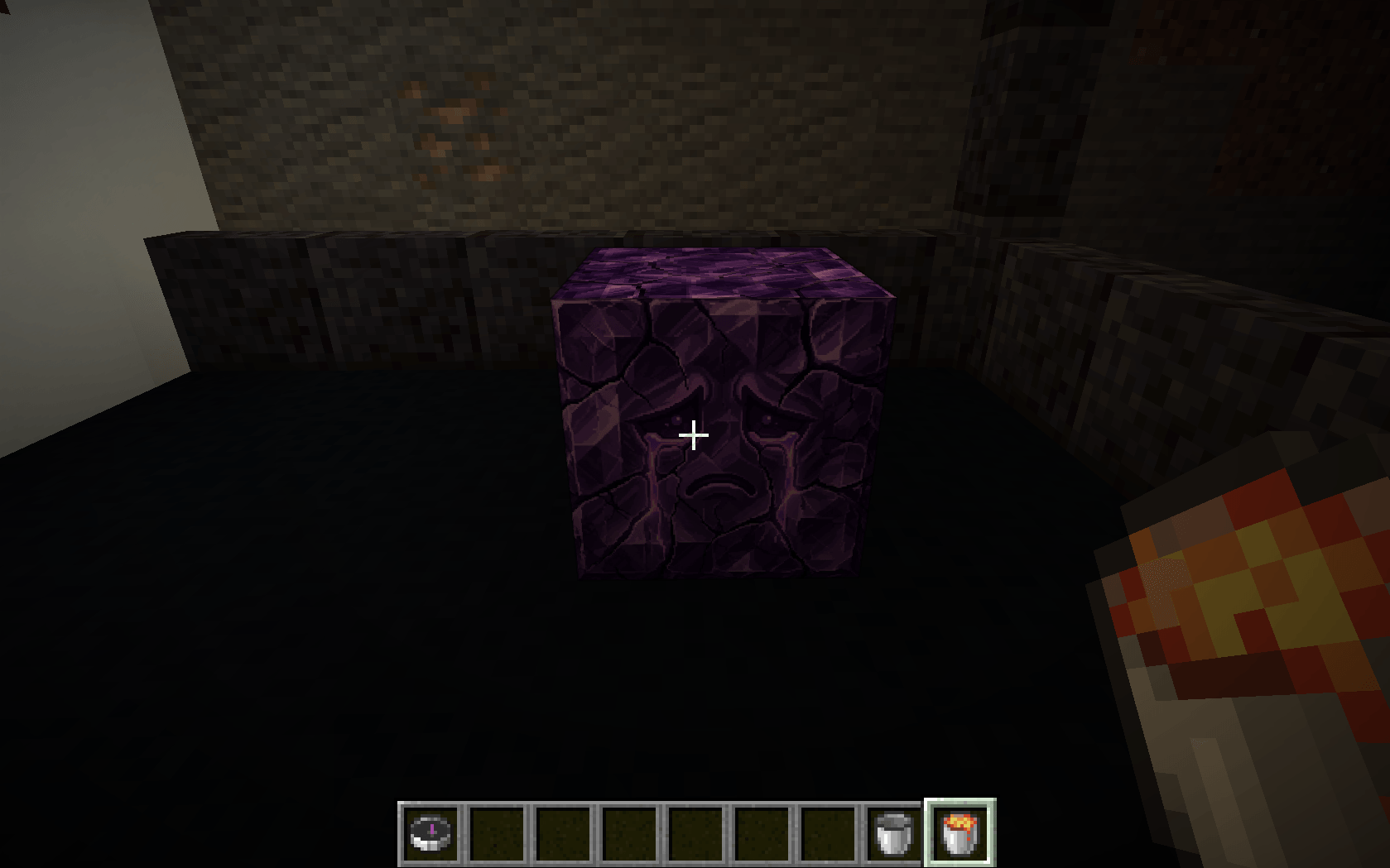 Thumbnail Hit the Crying Amethyst with a Lava Bucket.