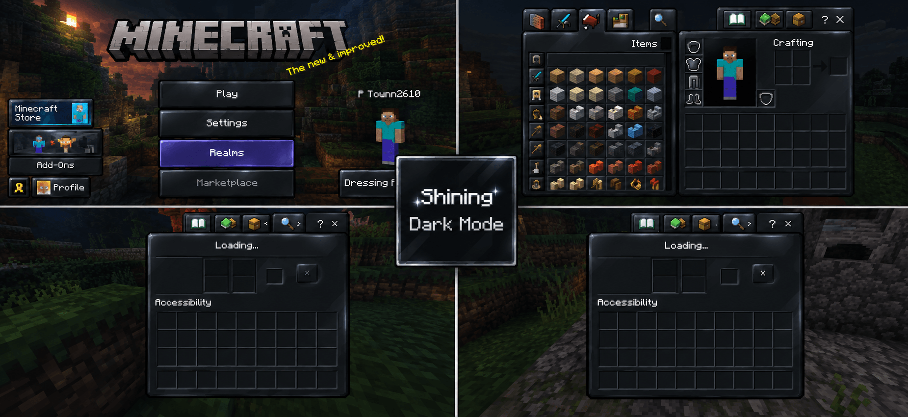 Shining Dark Mode UI — screenshot 1