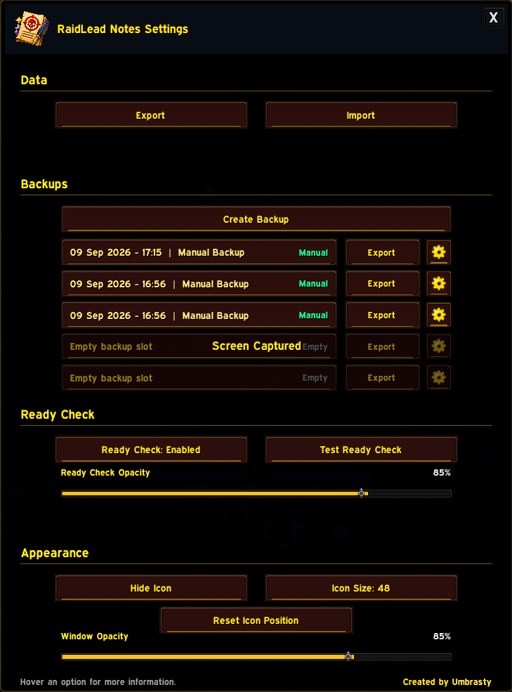 Addon Settings