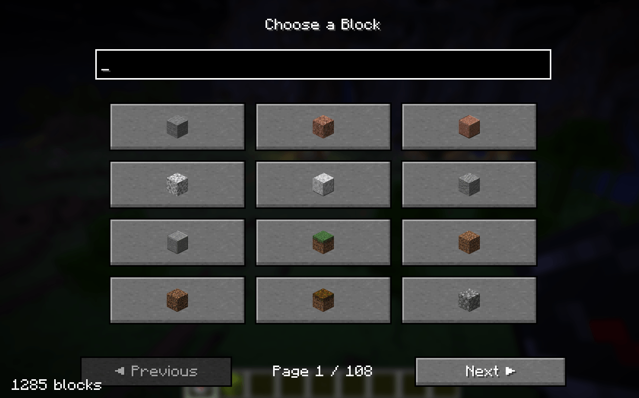 Block Menu UI