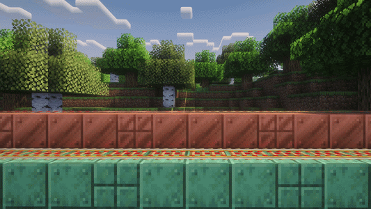 Top (Copper Block) has a Minecart going at 64 bps while the bottom is a minecart going at vanilla speed of 8 bps