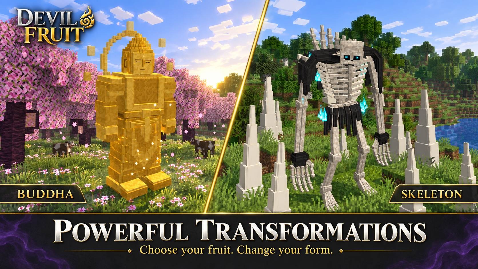 Powerful Transformations — Buddha & Skeleton