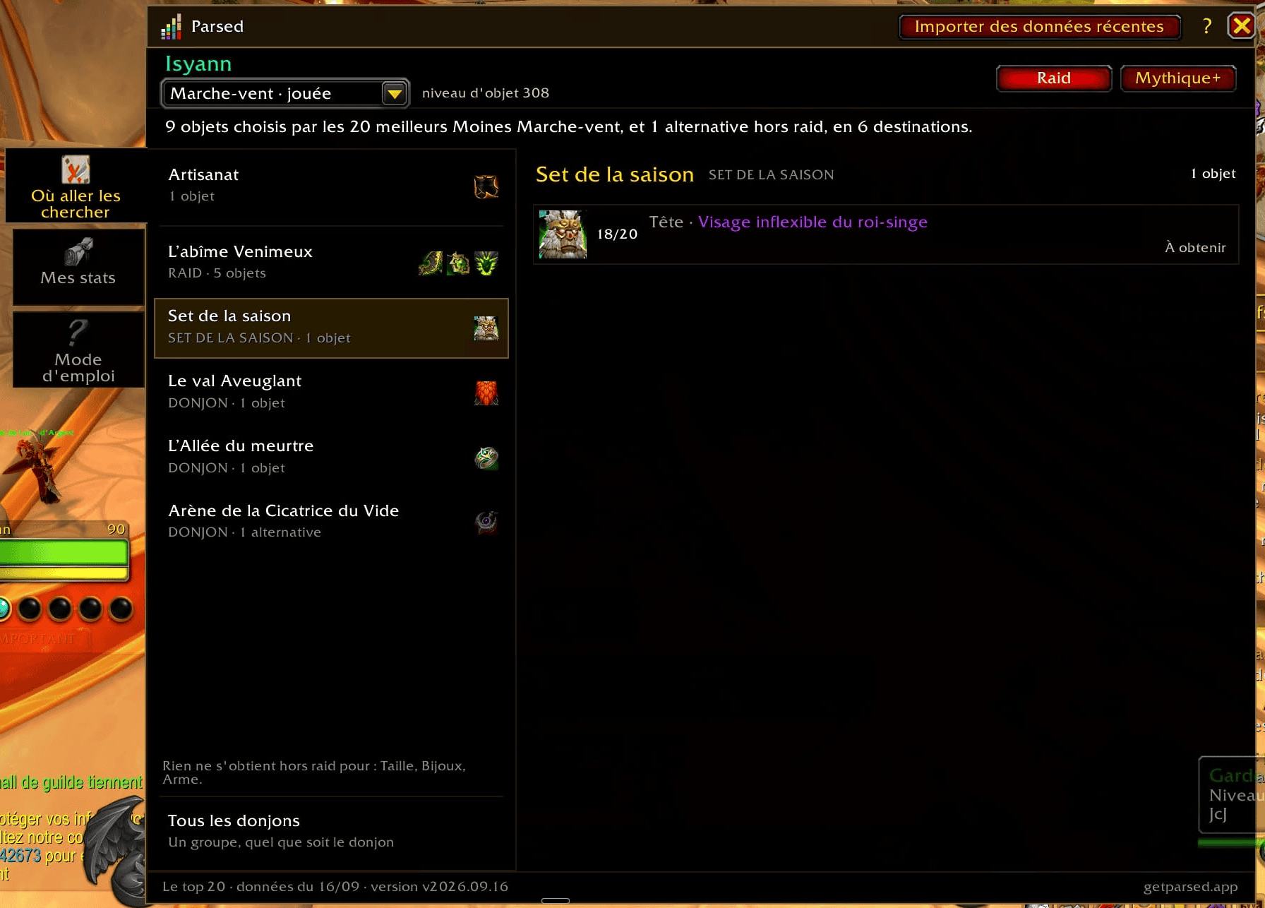 Thumbnail Parsed follows your game client's language: English and French are fully supported.
