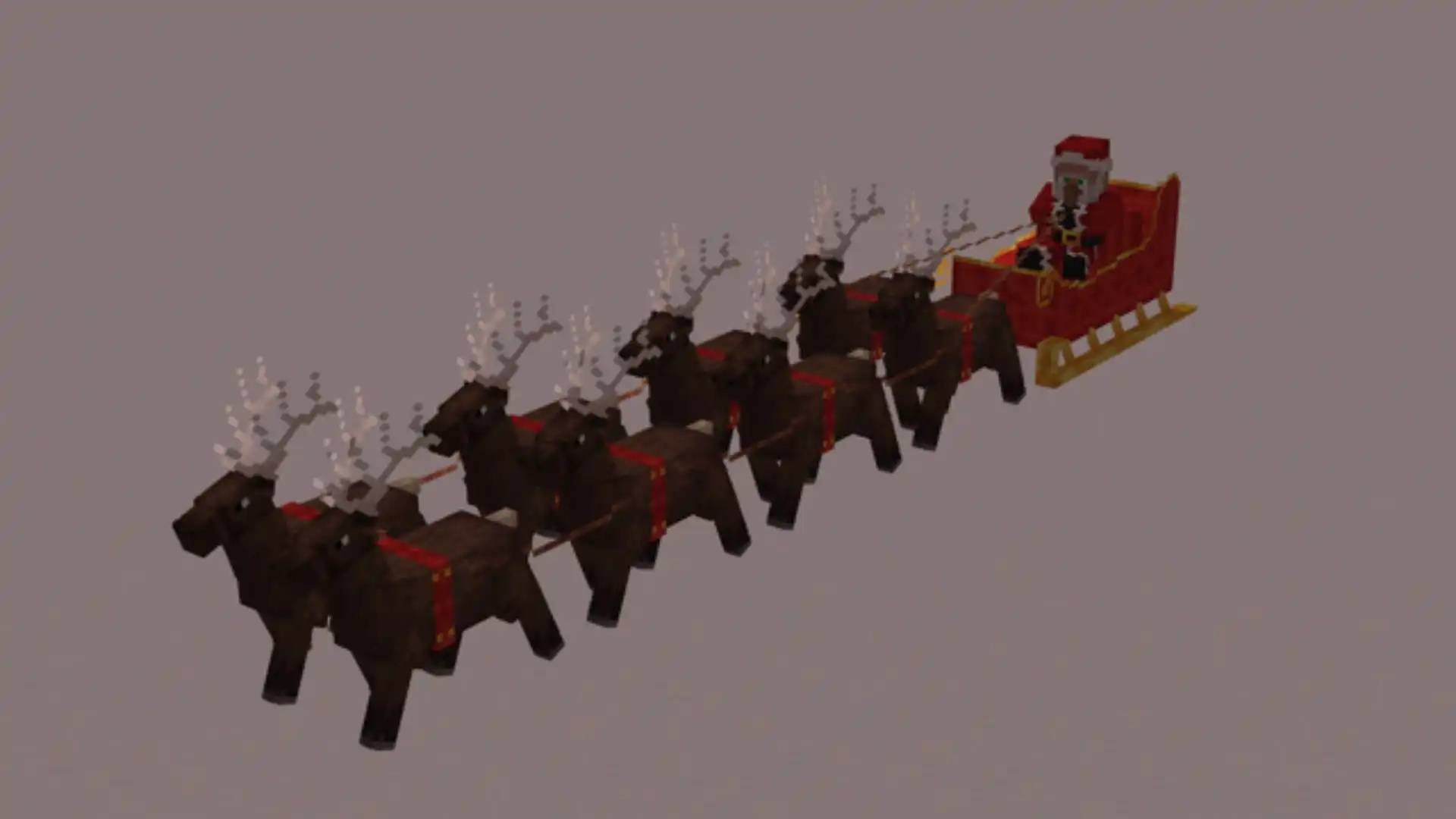 Santa and his reindeer, replacing the Ender Dragon