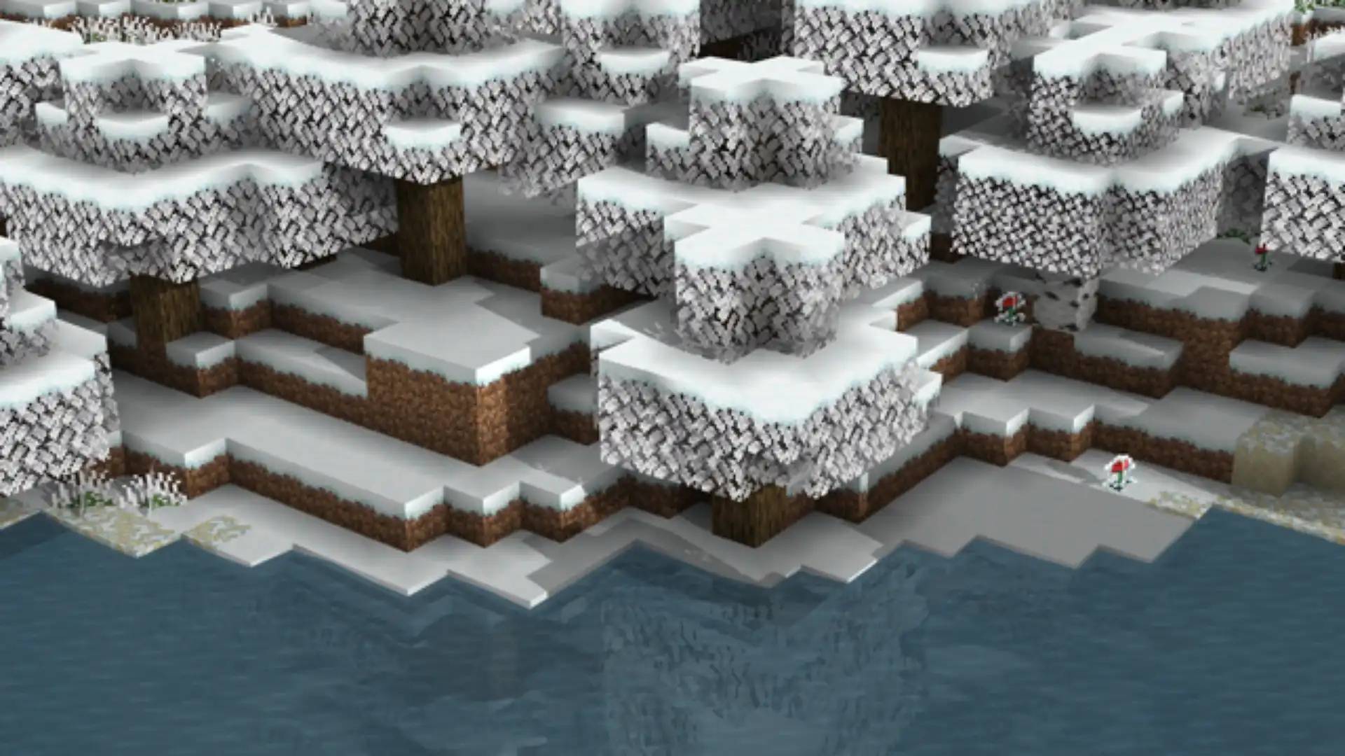 An oak forest buried in snow