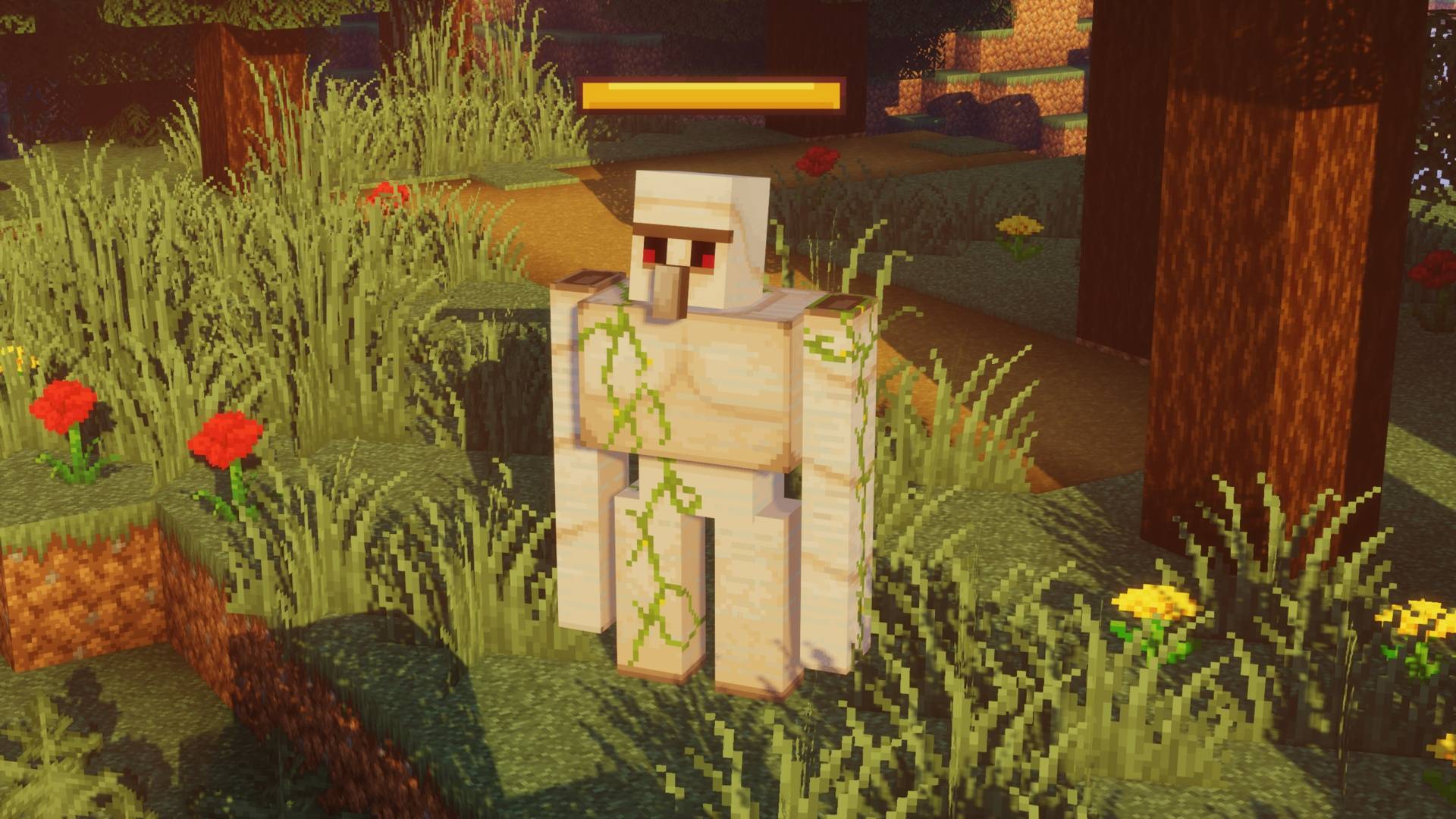 An Iron Golem with a healthbar