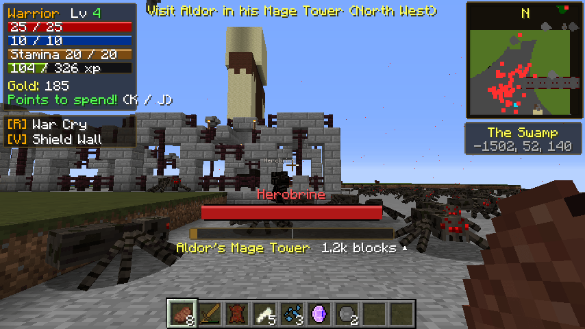 Herobrine at Notch's Statue