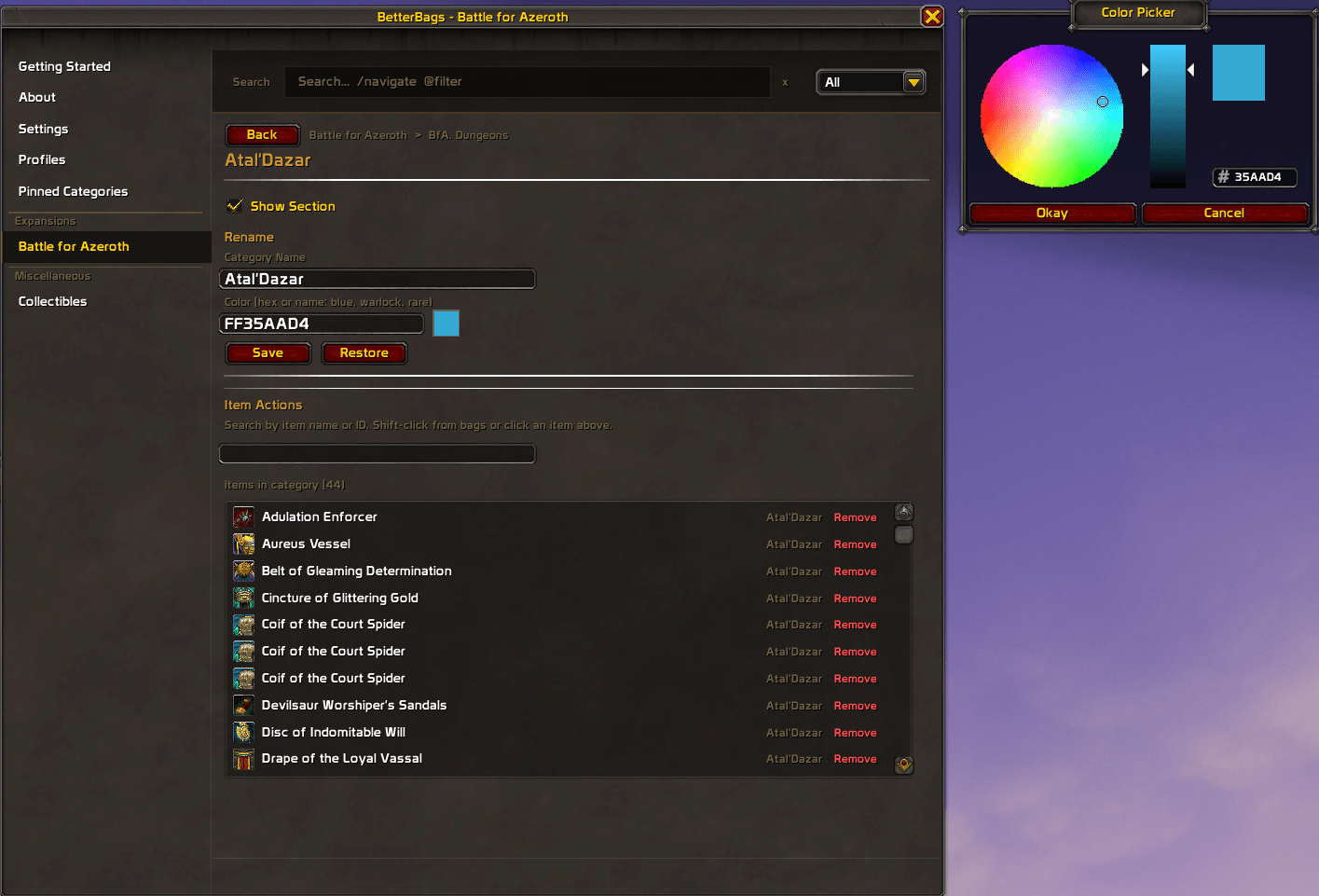 BetterBags BFA Colour Picker