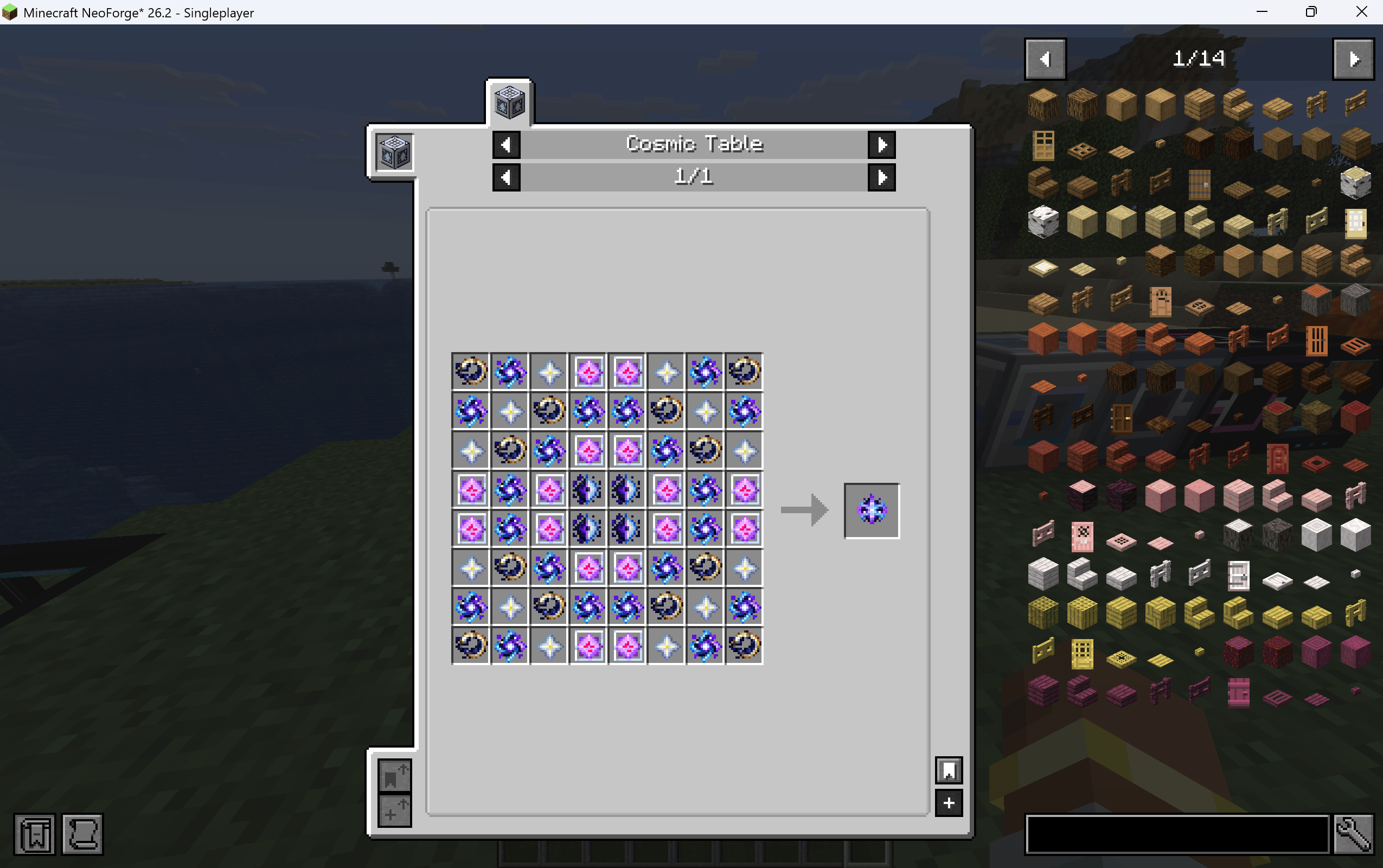 Thumbnail An advanced recipe from my own unreleased mod in development, used here to showcase Cosmic Table's ability to support large custom recipes with seamless JEI integration.