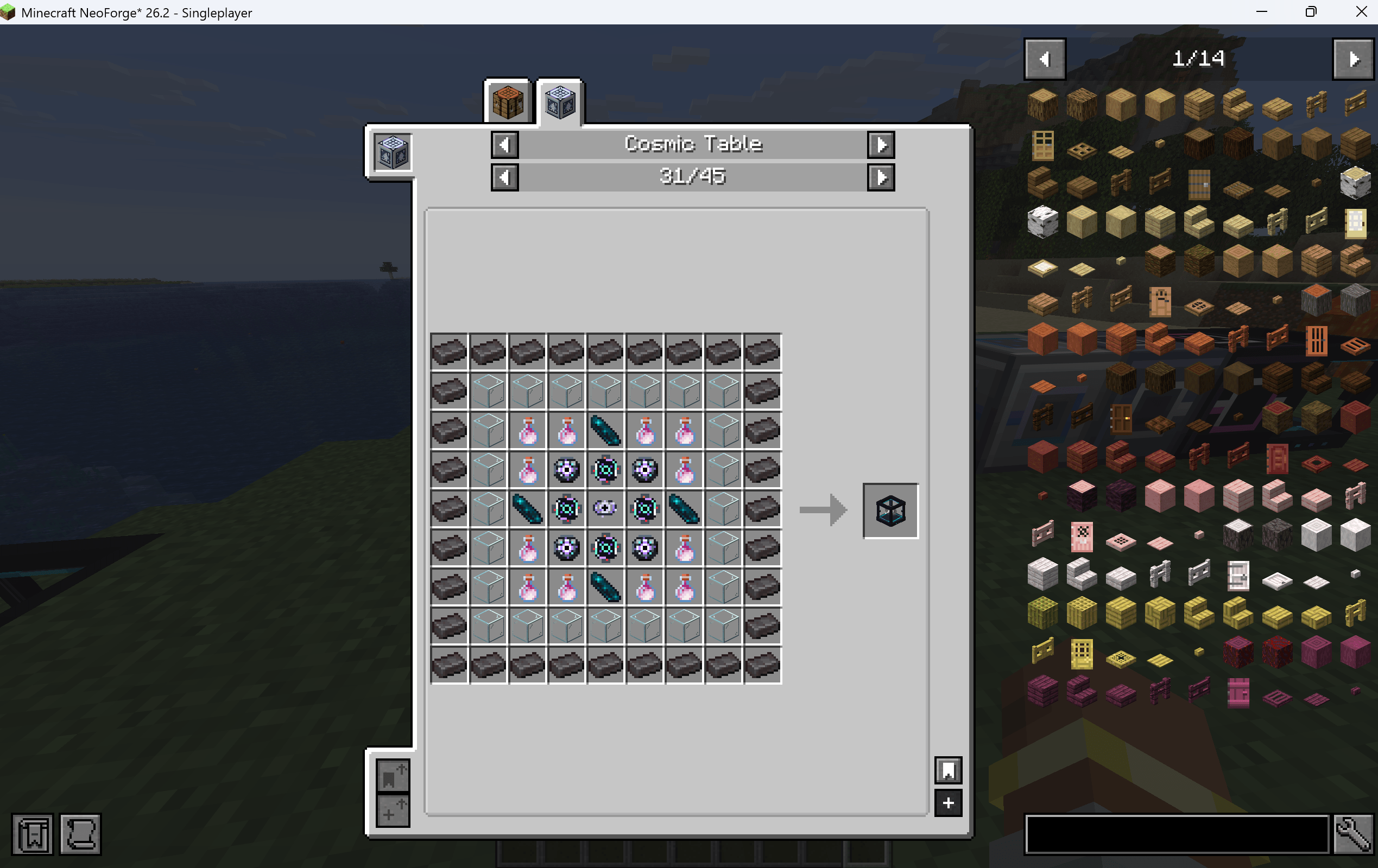 Thumbnail A full 9×9 recipe from my own unreleased mod currently in development, showcasing Cosmic Table's maximum crafting size and its ability to display complex recipes cleanly through JEI.