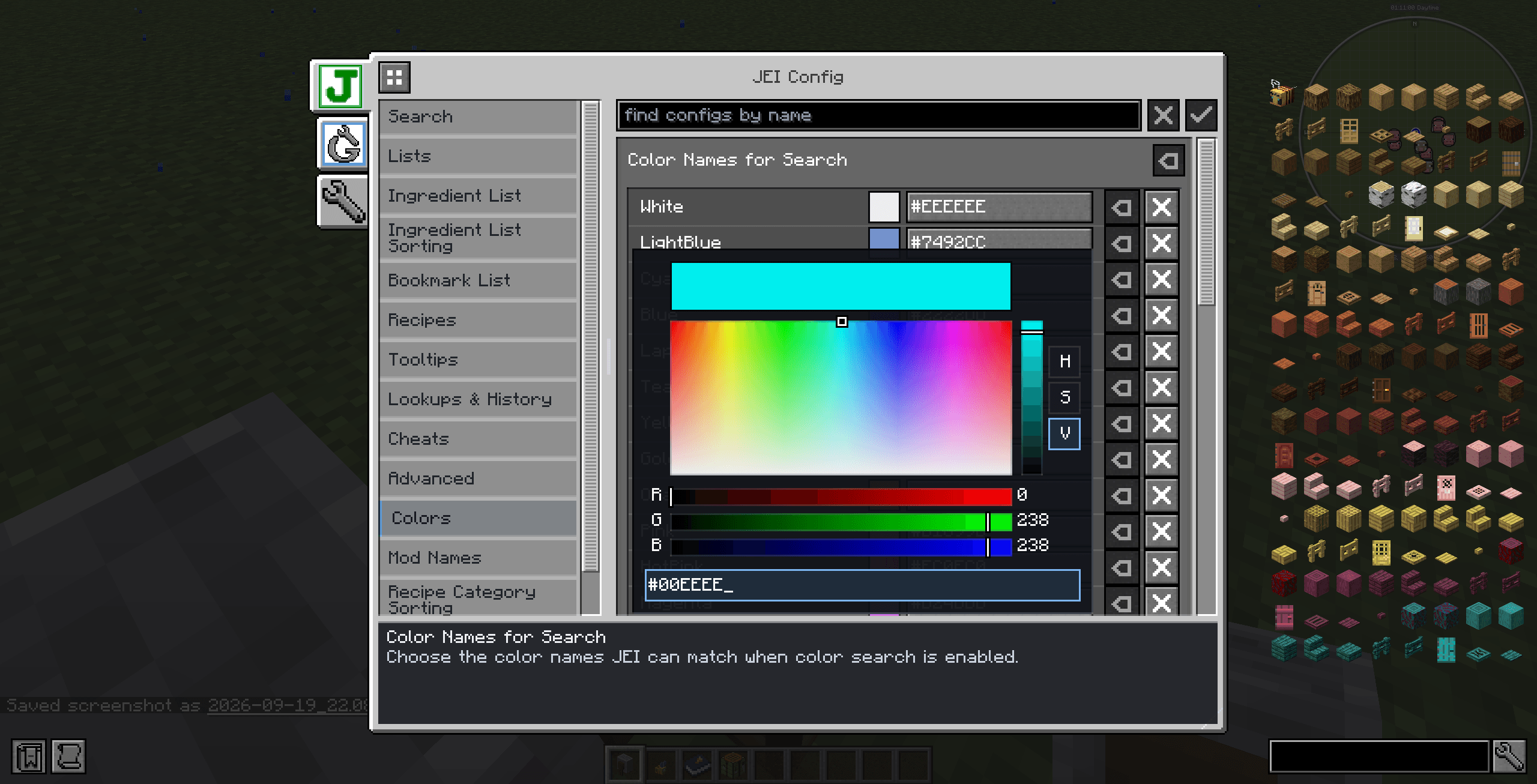 Thumbnail Color values in configs can be set using a color picker