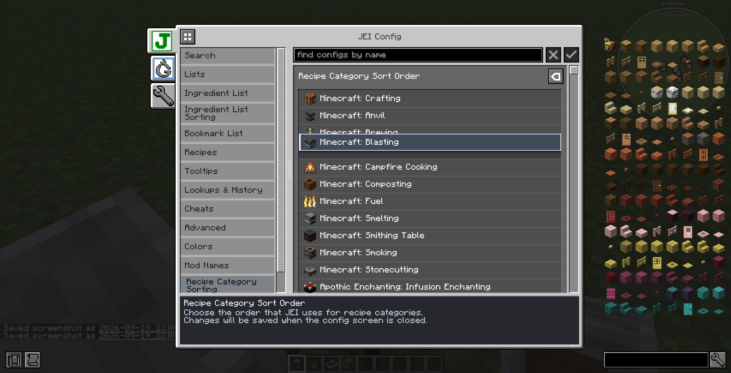 Thumbnail Configs with lists of items can be easily rearranged by clicking and dragging rows, or by hitting arrow buttons to move rows around.