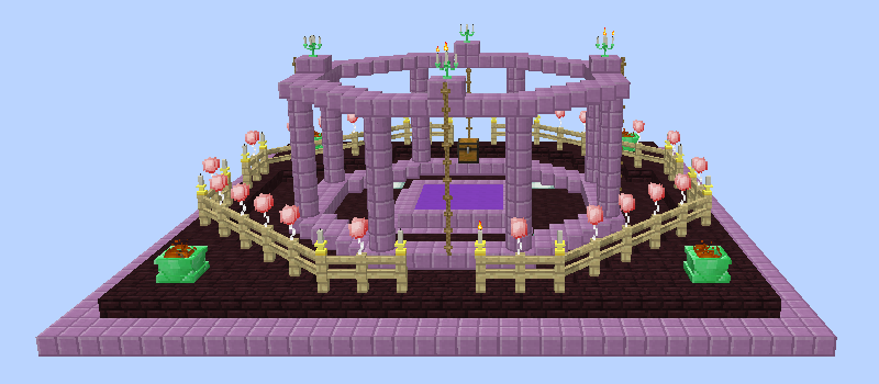 Starter platforms for multi-player. Will spawn in single-player worlds as well. Features a chest with: 1 Waystone; 1 Warp Stone; 16 dirt; 4 each vanilla MC saplings.