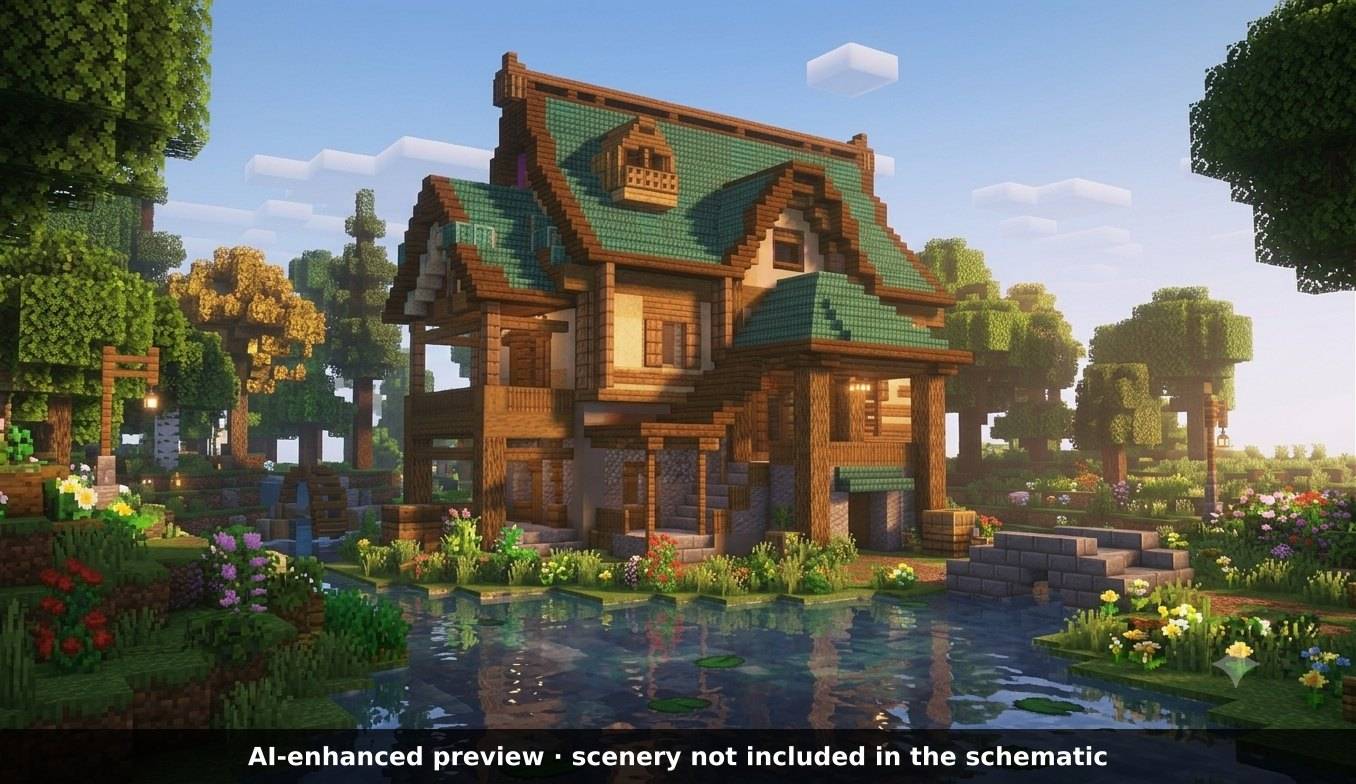 AI-enhanced preview: the scenery around the build is not part of the download.