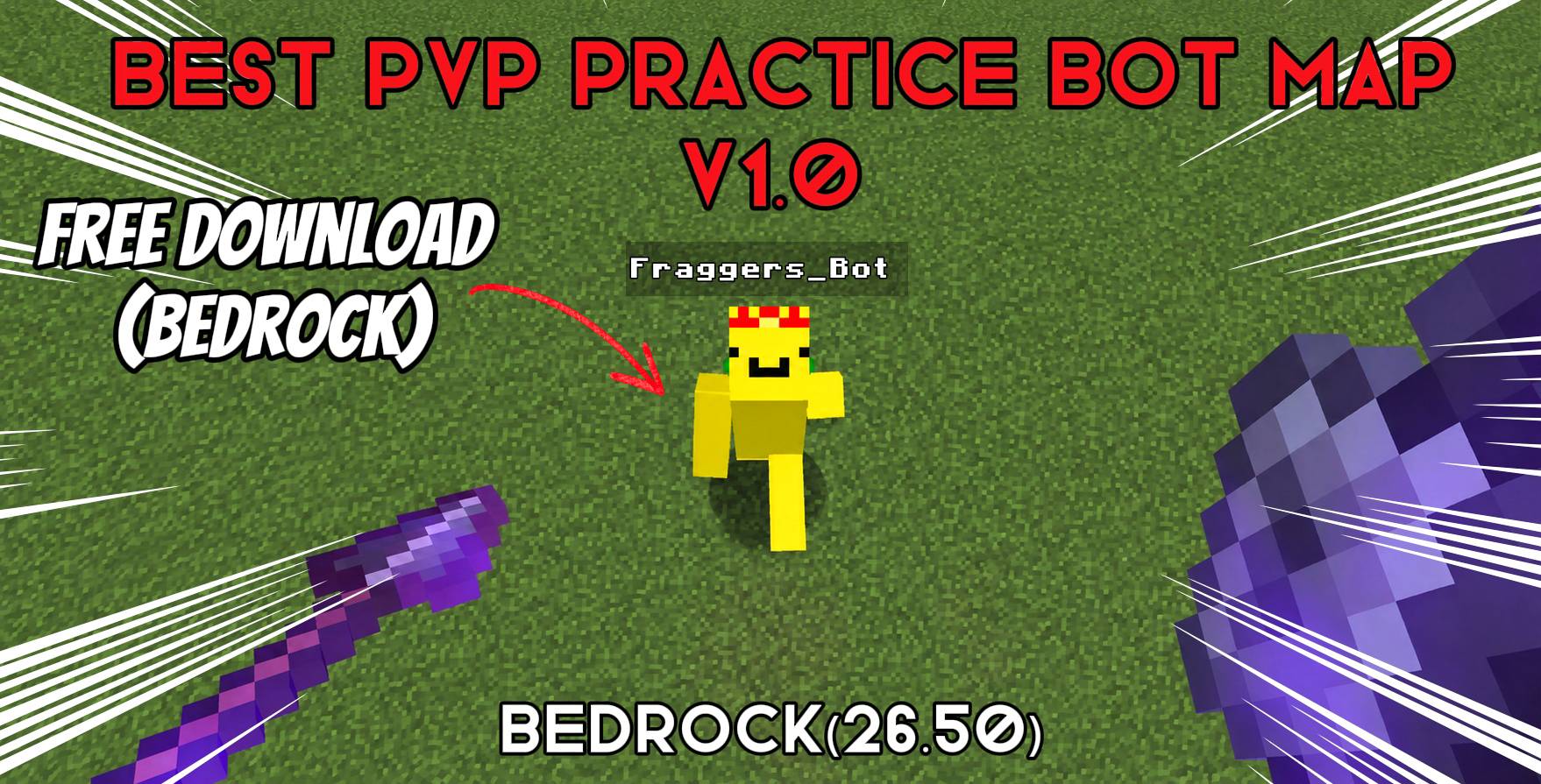 Fantasy Map Script Fraggers PvP practice bot map | Minecraft PE Maps