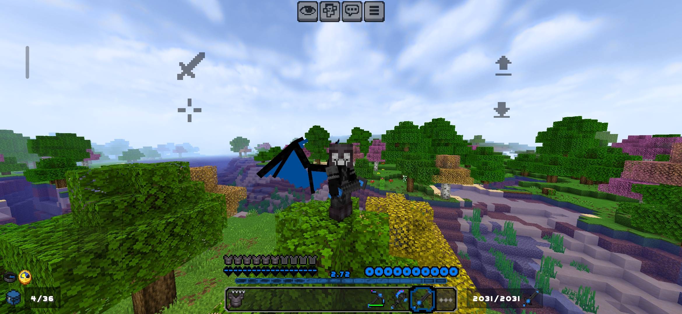 Void-Born Client Black and Blue screenshot active