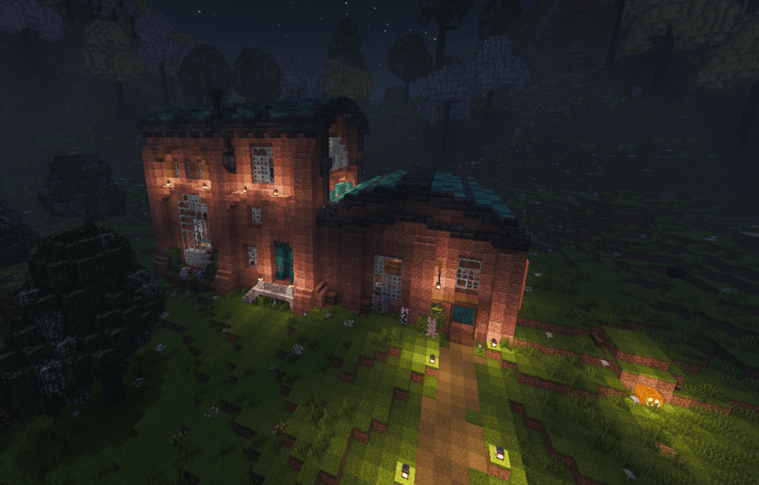 A large shop built near spawn on a server