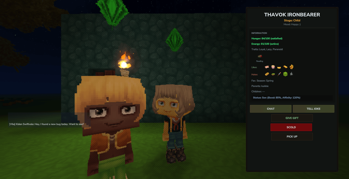 Thumbnail eu interagindo cuma npc criana e outra atras conversando com ela.png