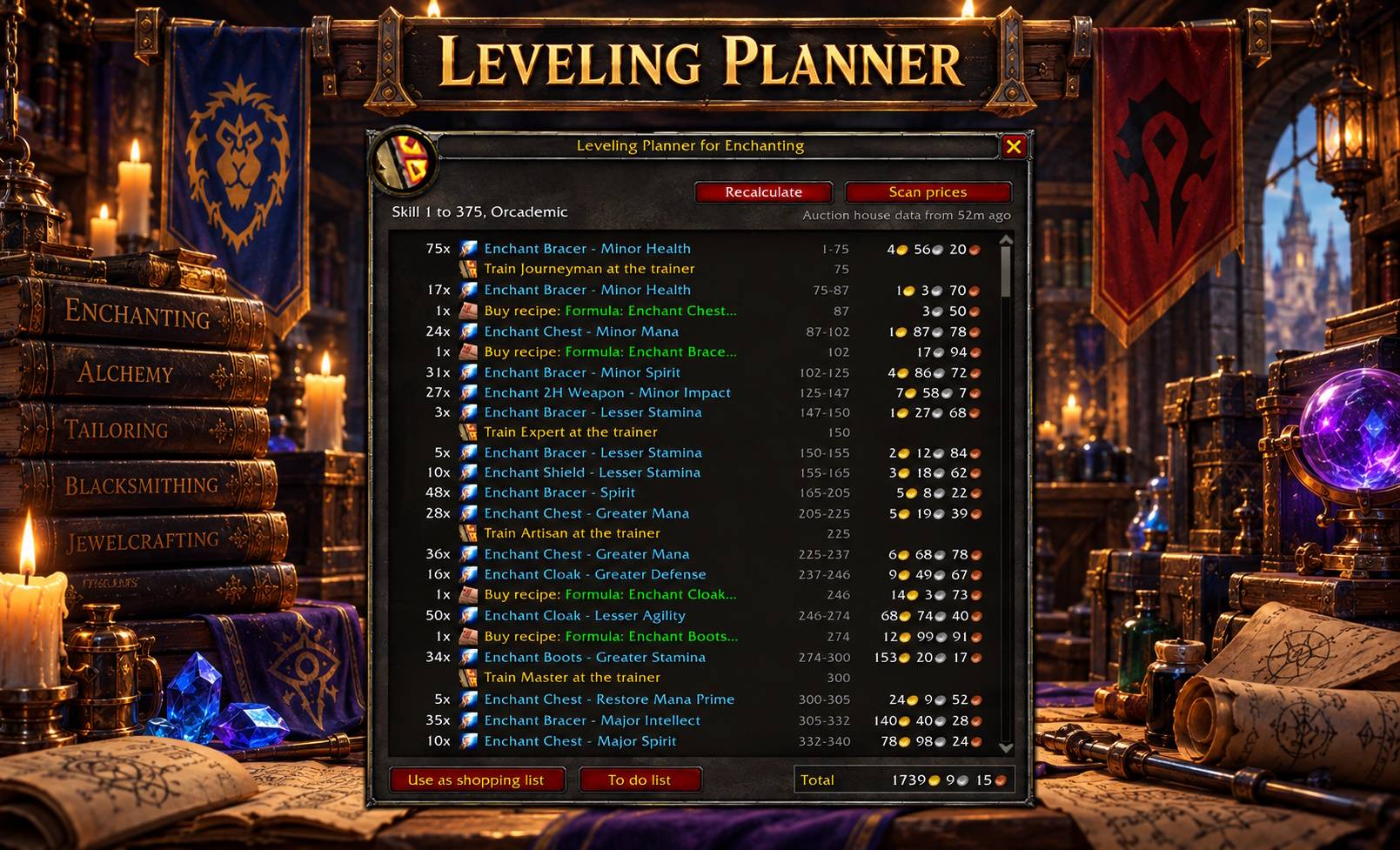 Leveling Planner