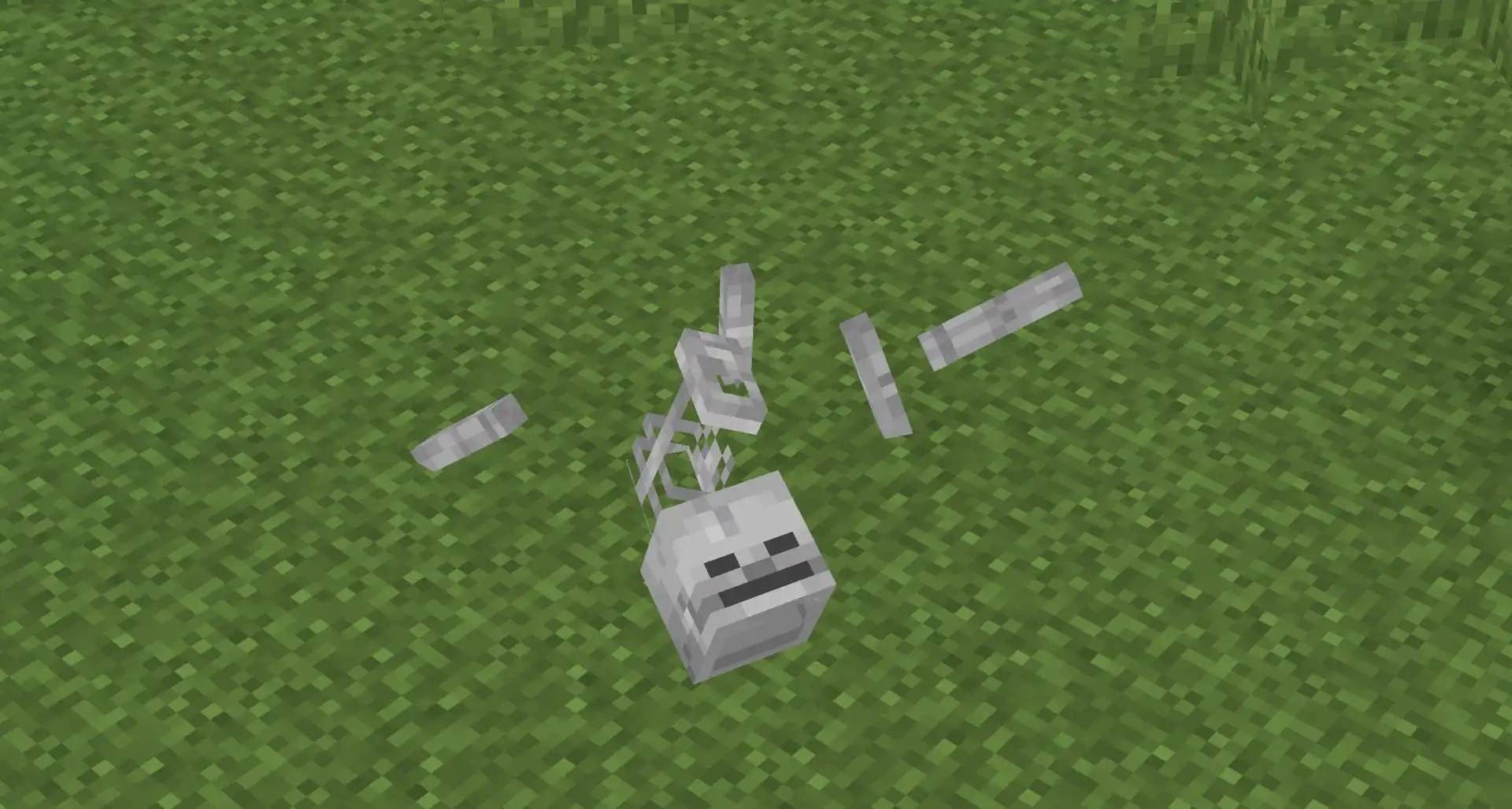 A dead skeleton in a pile on the floor