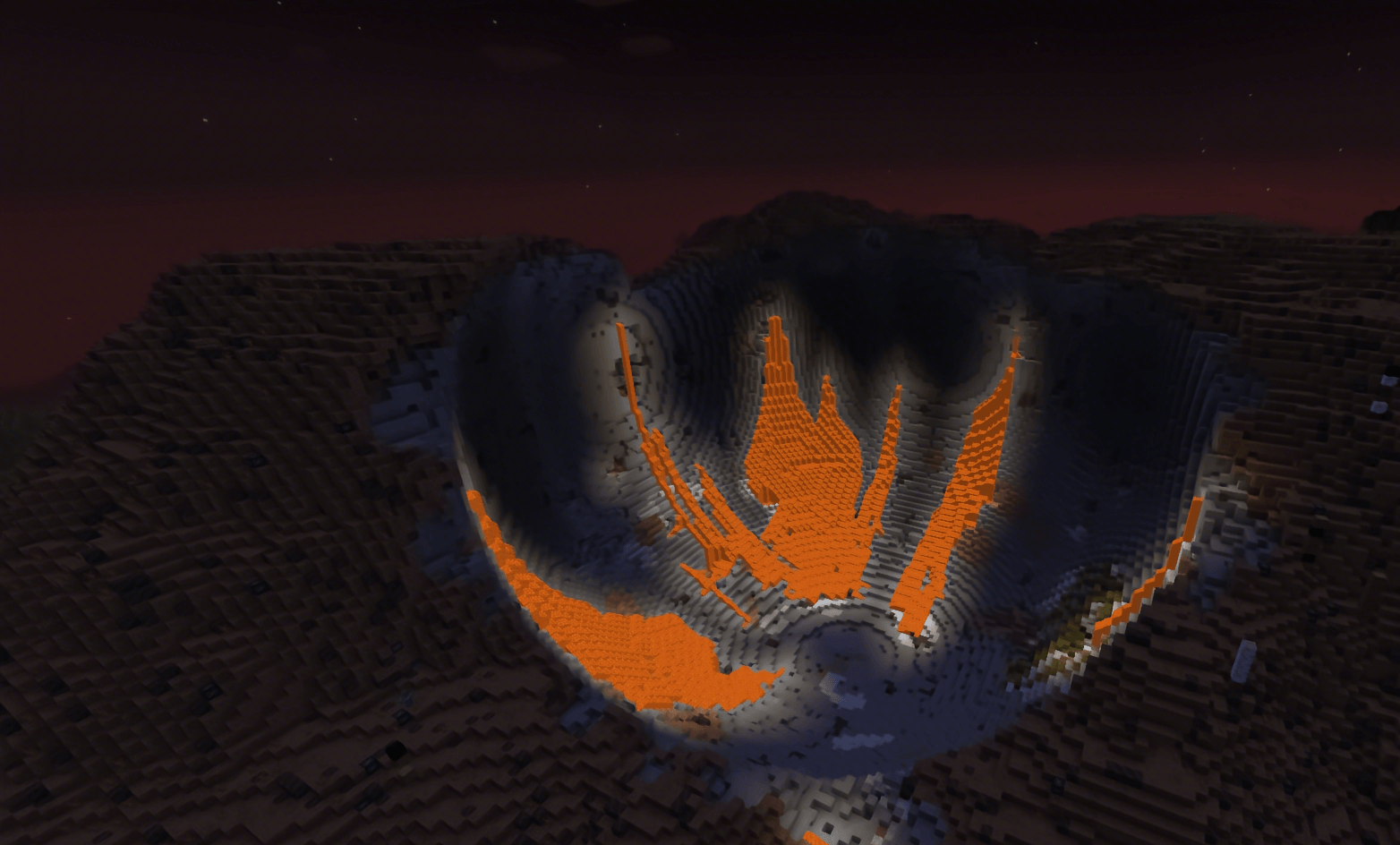 Crater after explosion
