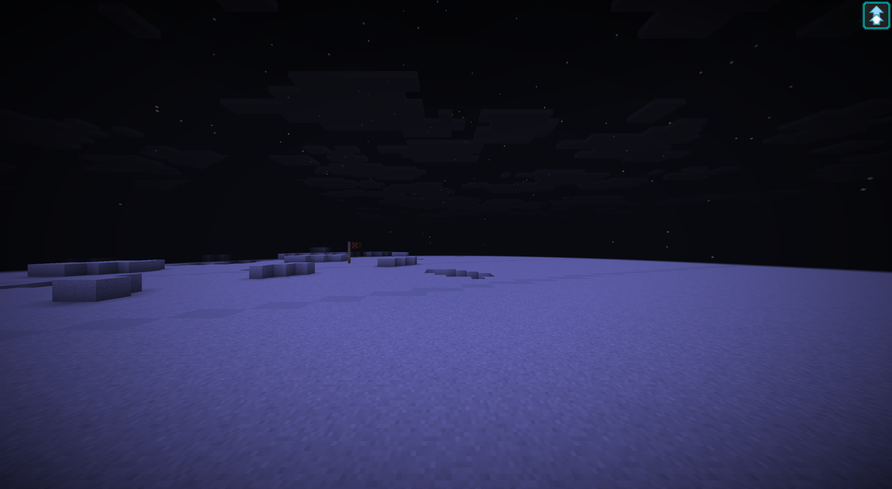 Actual FastSurvival 3.22 gameplay: the Moon's purple surface under its permanent midnight sky
