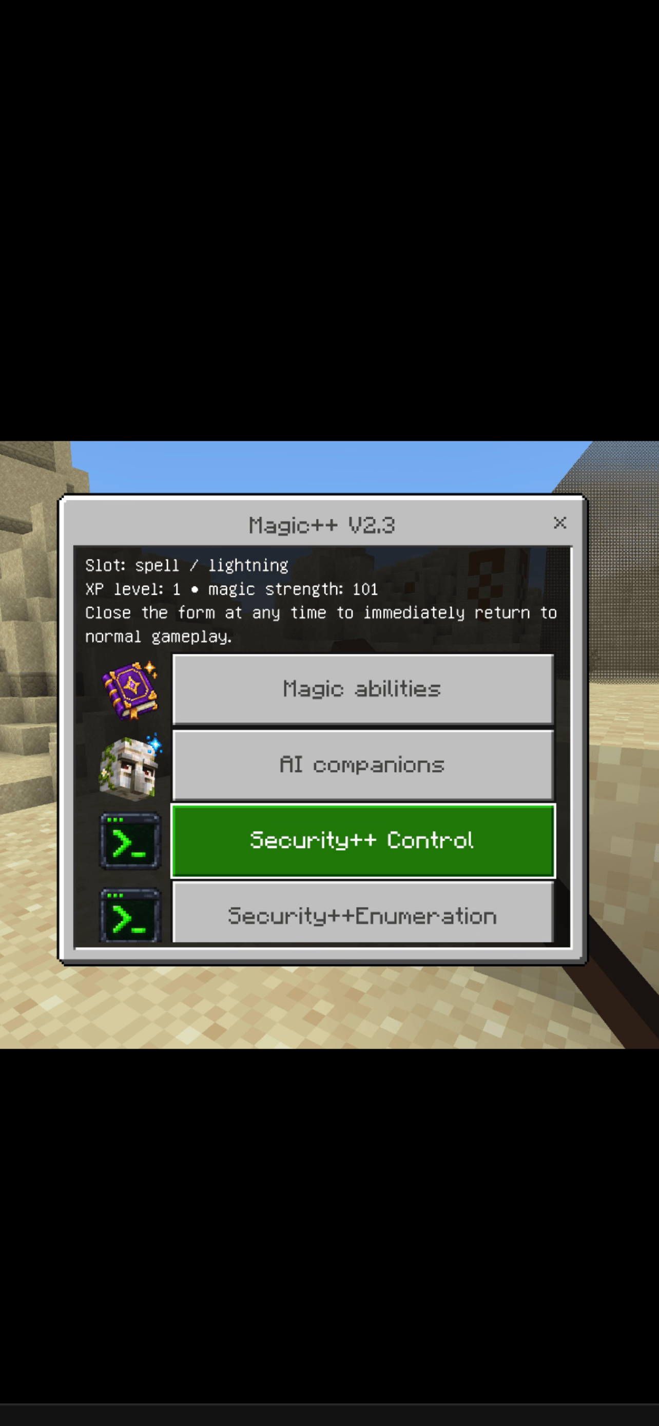 /magic++ Magic wand powers in an Administrative Menu, Control Panel Interactive Interface GUI — screenshot 5