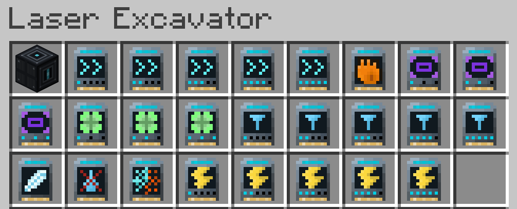 All items added by this mod are shown. Especially the 25 upgrades.
