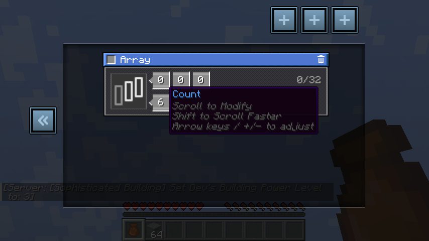 Array settings