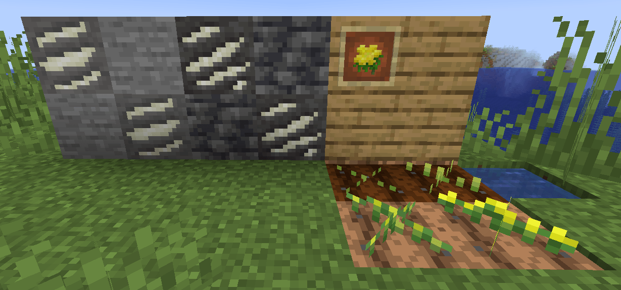 Thumbnail How the Salt Ore and Aconite changes appear in Vanilla Minecraft.