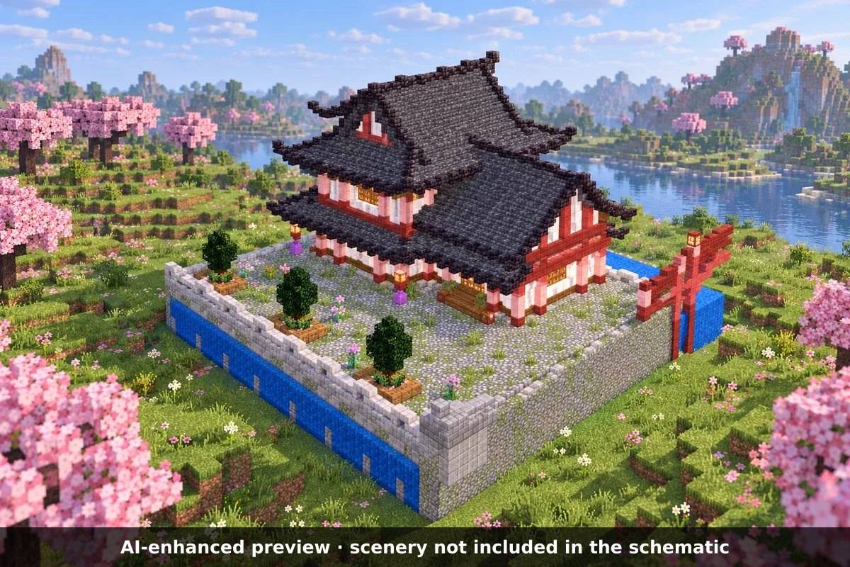 AI-enhanced preview: the scenery around the build is not part of the download.