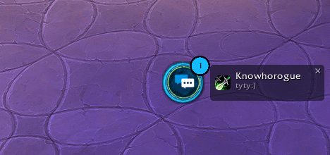 Floating button with an unread badge and a message preview