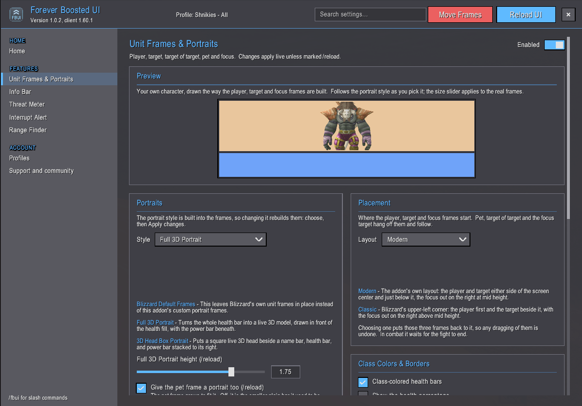 Thumbnail FBUI - Unit Frames & Portraits 1