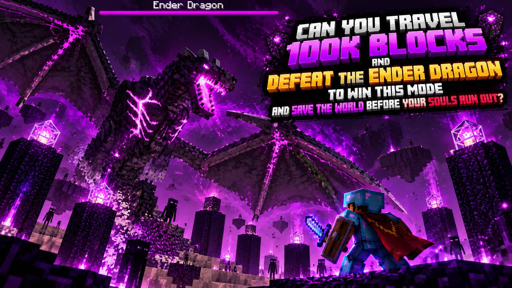 Thumbnail The end goal of this modpack is to venture 100k blocks to the Stronghold and defeat the final Enderdragon boss.... goodluck.... this is an adventure fit for a Hero...