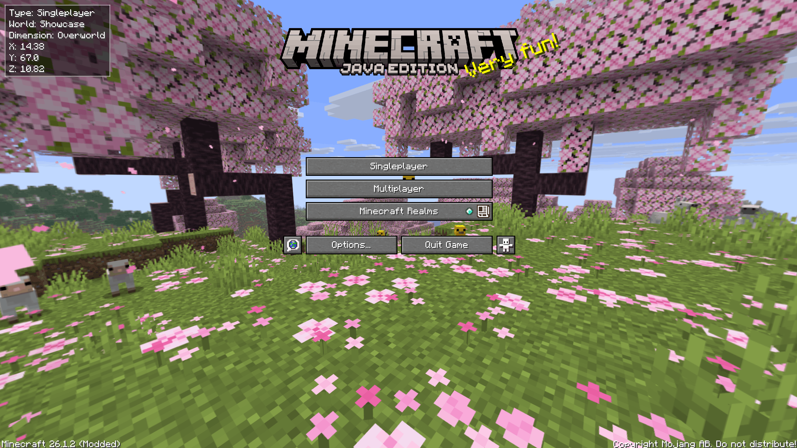 This is what the title screen menu looks like if the last logout was in a singleplayer world.
