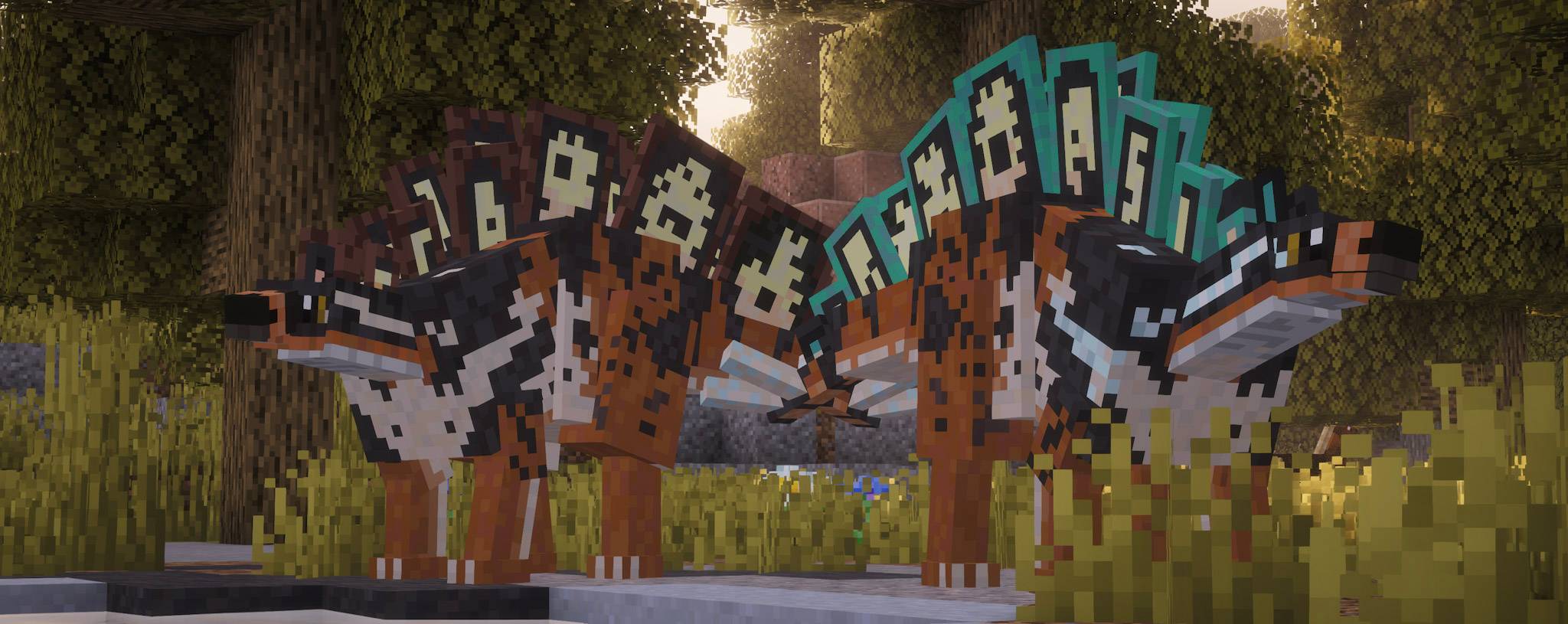Female(left) and male(right) stegosaurus