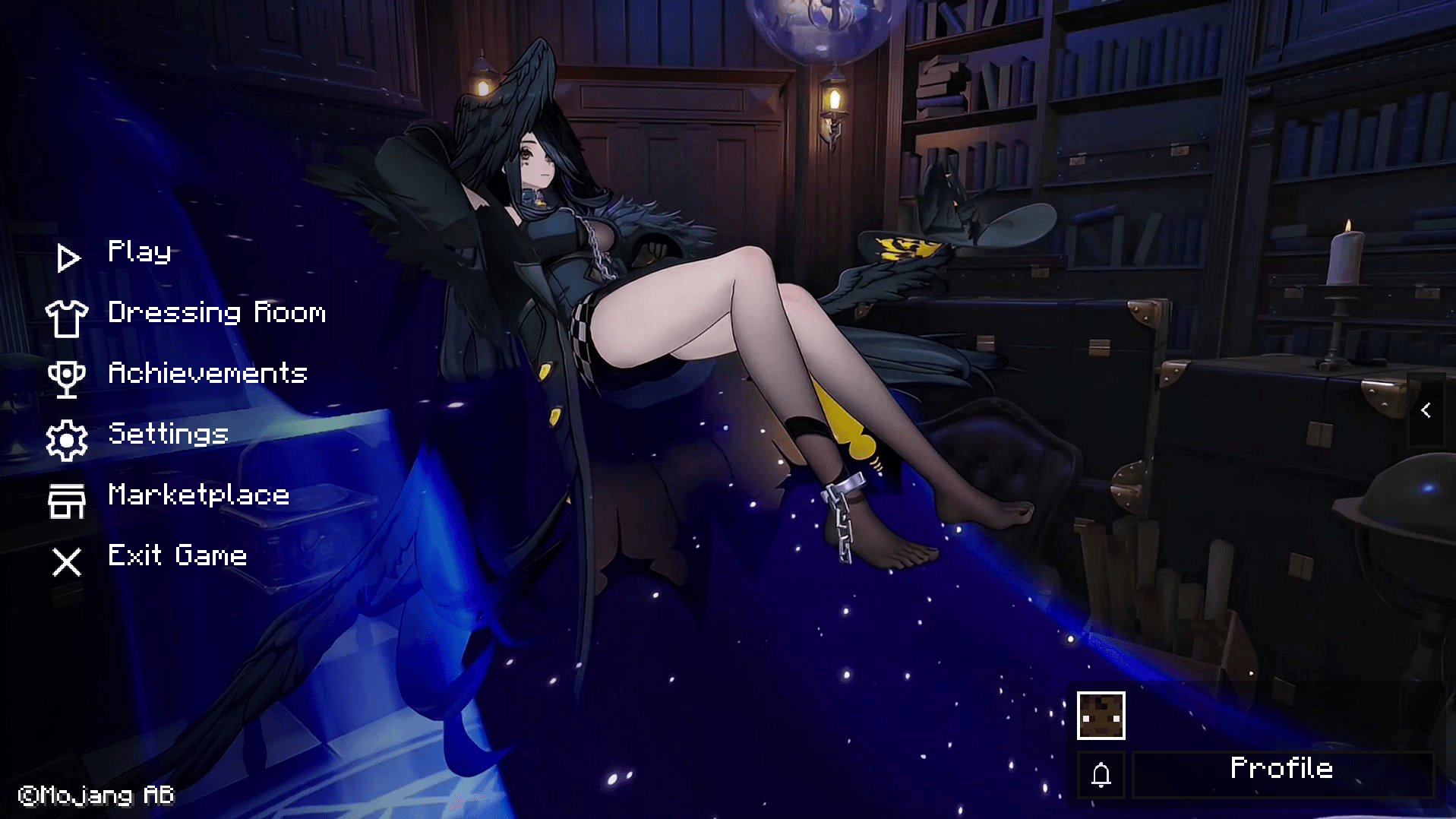 Black Bird Ui | Anime Girl Animated Menu thumbnail 1