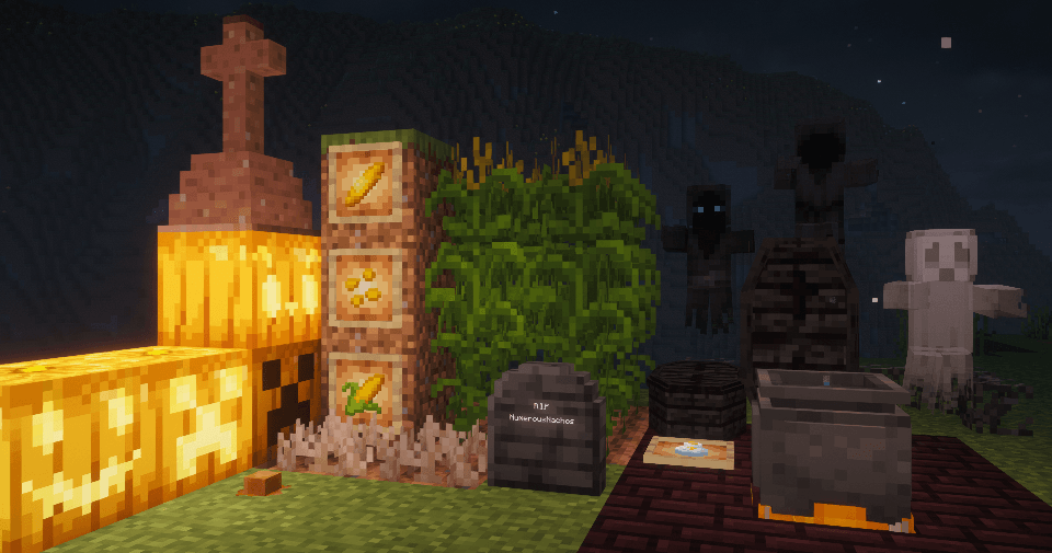 Showcase of some of the new blocks, items, plants, mobs, etc
