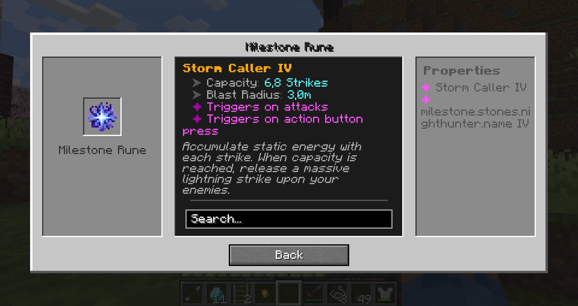 The Rune Info Screen