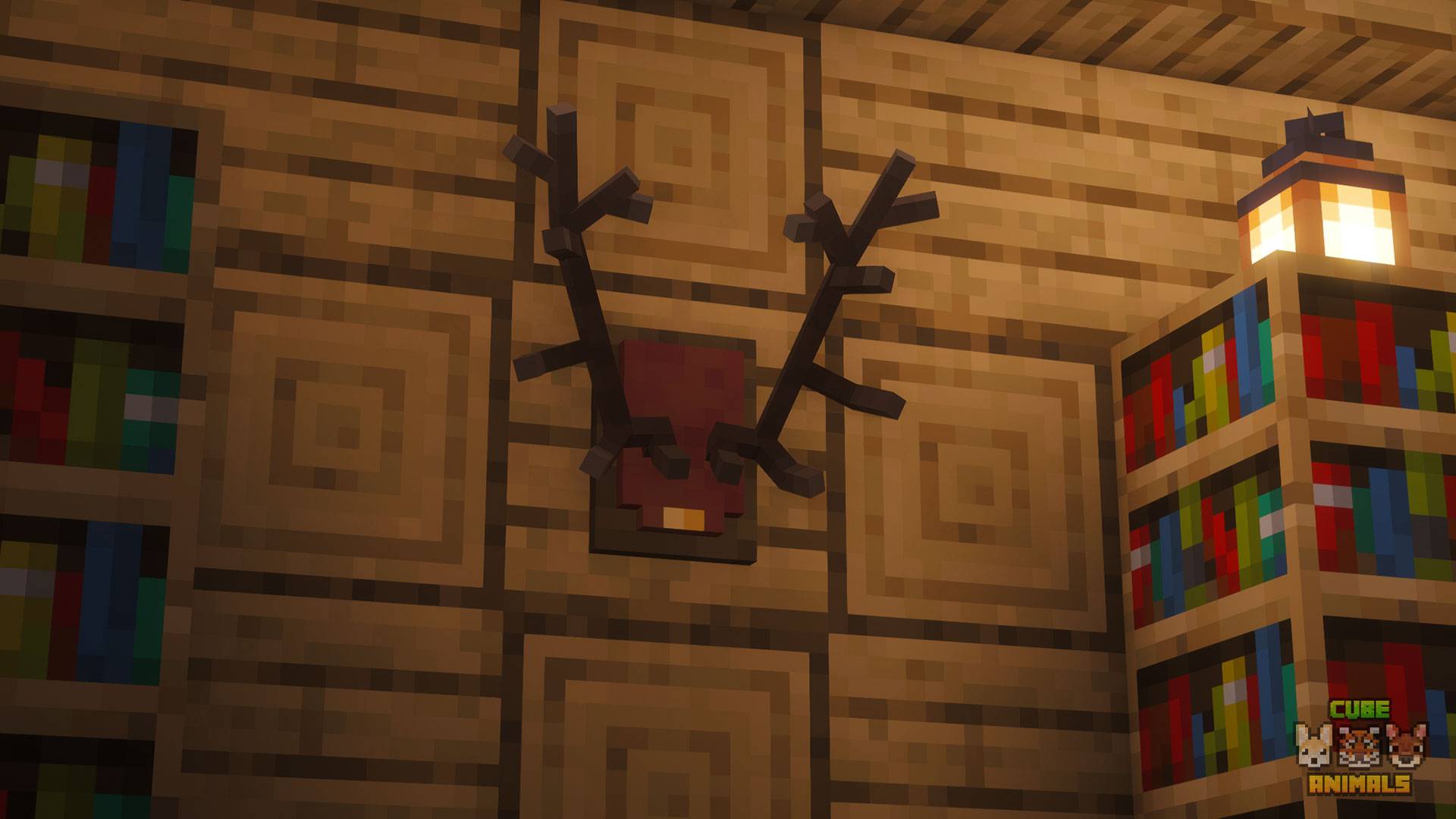 Taxidermy palque with red deer antlers