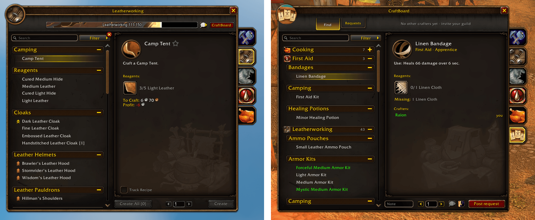 Built to match Forever's Professions window