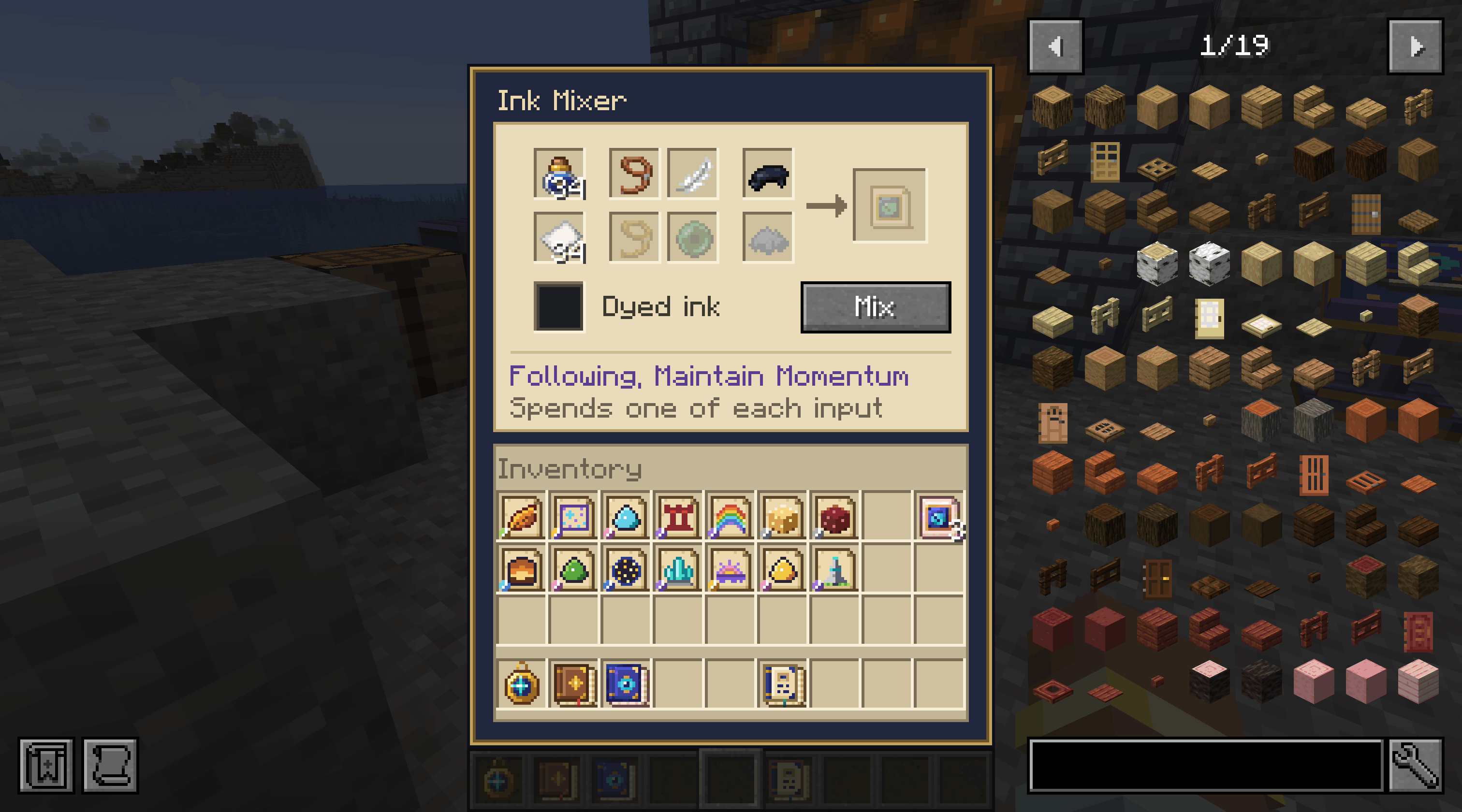 Customize the attributes and color of your books with the ink mixer.
